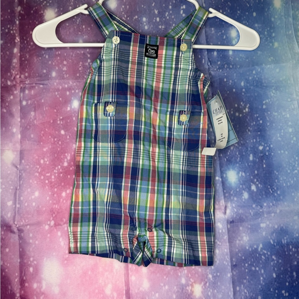 New boys chaps plaid overalls 🛍